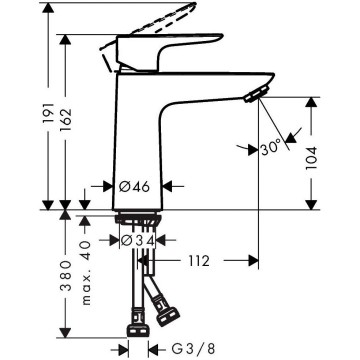 Смеситель для раковины Hansgrohe Talis E 71712140 бронза