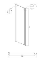 Боковая стенка Ambassador Intense 110IBB (110х200) черный,стекло тонированное,1 место