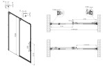 Душевая дверь Ultima VDS-7UL100CLG, 1000, брашированное золото, стекло прозрачное,