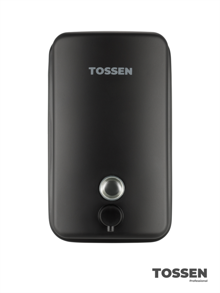 TOSSEN MN-1000 MB - настенный механический диспенсер жидкого мыла (коллекция «Матовый чёрный»)
