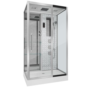 Душевая кабина Niagara Luxe NG-7713WR (82x120х215) низкий поддон(15см),дверь раздвижная,стенки серебро,5 мест