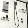 Душевая кабина Niagara Standart ST120/90/15Q/BL (120х90х215) прямоугольник,поддон 15см,распашная,проф.черный,3 места