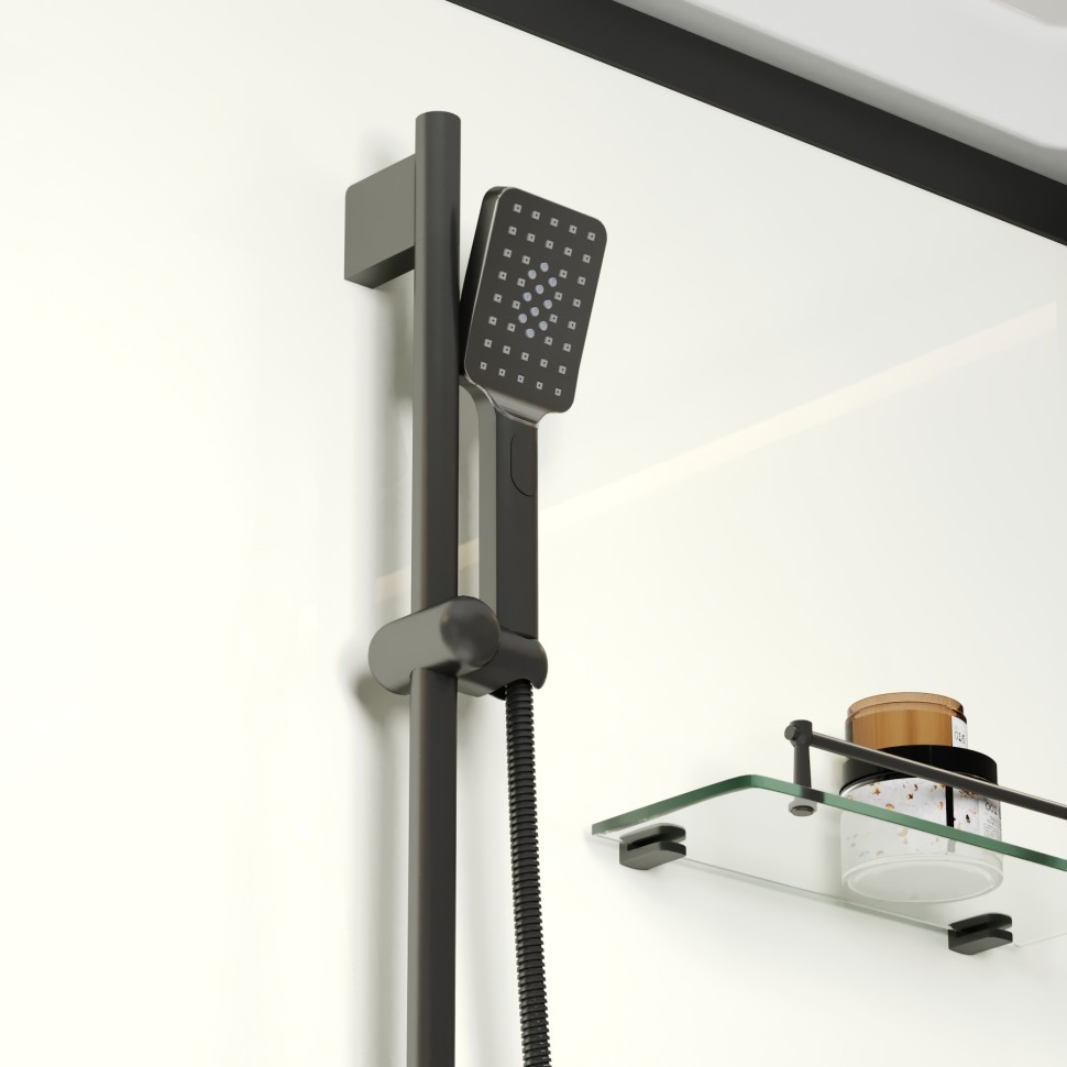 Душевая кабина Niagara Standart ST120/90/15Q/BL (120х90х215) прямоугольник,поддон 15см,распашная,проф.черный,3 места