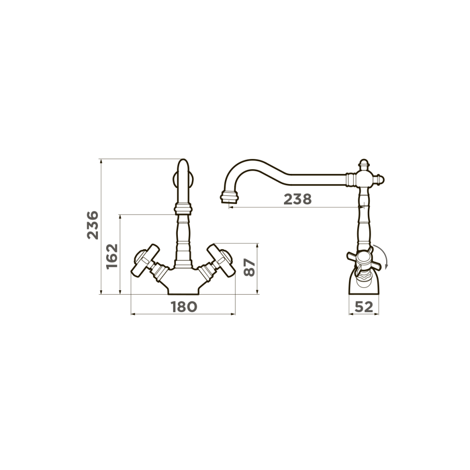 Смеситель для кухни Omoikiri Tokigawa-C латунь/хром