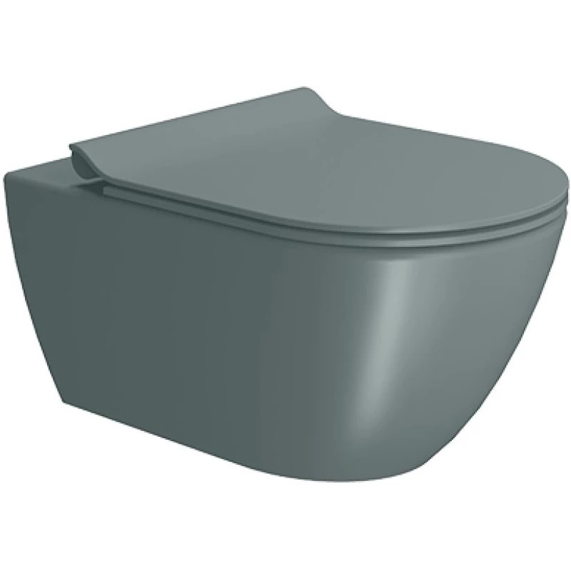 Унитаз подвесной безободковый GSI PURA 8815FR504 550 мм х 360 мм, с Swirlflush 2.0, с крепежом, цвет Agave Matte (старый артикул 881504 / 8815FR204)