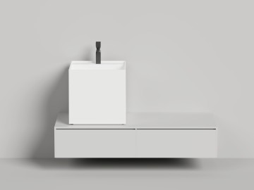 Раковина накладная ARMONIA SQUARE TOP 03 без отверстия под смеситель покраска по RAL полностью 450х450х450 S-Stone Матовое