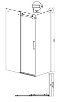 Боковая стенка Grossman Classic 200.K33.04.80.21.10 (80х195) черный матовый,стекло тонированное, 1 место