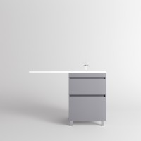 Тумба напольная STYLELINE "Даллас ЛЕОН 120", Люкс серая, PLUS с раковиной ESTETUS ЛЕОН 1200*549 правый
