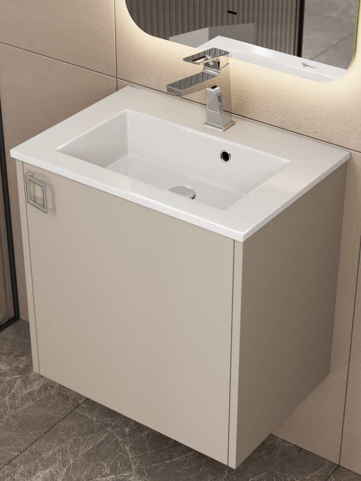 Раковина для ванной 50 см, Uperwood Aurora, белая глянцевая