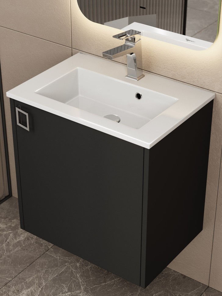 Раковина для ванной 50 см, Uperwood Aurora, белая глянцевая