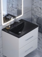 Раковина для ванной кварцевая Uperwood Foster Quartz 60х40,5х16,5 см, черная матовая, уголь