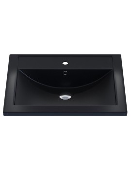 Раковина для ванной кварцевая Uperwood Foster Quartz 60х40,5х16,5 см, черная матовая, уголь
