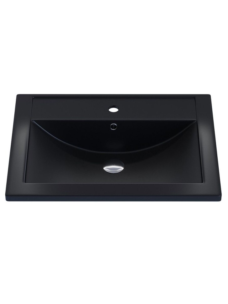 Раковина для ванной кварцевая Uperwood Foster Quartz 60х40,5х16,5 см, черная матовая, уголь