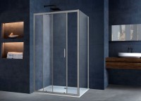 Душевой уголок Alpha VSR-3AL8012CLGM, 1200*800, вороненая сталь, стекло прозрачное