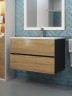Тумба под раковину для ванной Uperwood Barsa 80 см, подвесная, черная/дуб сонома