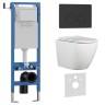 Комплект 3в1 IBERICA BLANCA инсталляция SILENCIO MINI, унитаз BILBAO ALTO белый, кнопка смыва INOX-O черный матовый (IB.001M.BLA.234.812)