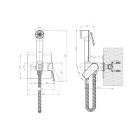 Встраиваемый смеситель с гигиеничеким душем OSGARD BRETTA 50053