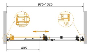 Душевая дверь с доводчиками CEZARES STYLUS-SOFT-BF-1-100-C-Cr