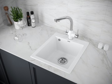 Мойка KANTE 40, IT-GRANIT, PM104249-WH, белый, 415х490 мм, Paulmark