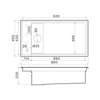 Кухонная мойка Omoikiri Kinaru Pro 86-U/I-CN Artceramic/canyon
