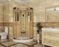 Душевая кабина Niagara Luxe NG-7715G (90x90х215) низкий поддон(15см),дверь раздвижная,стенки золото,4 места