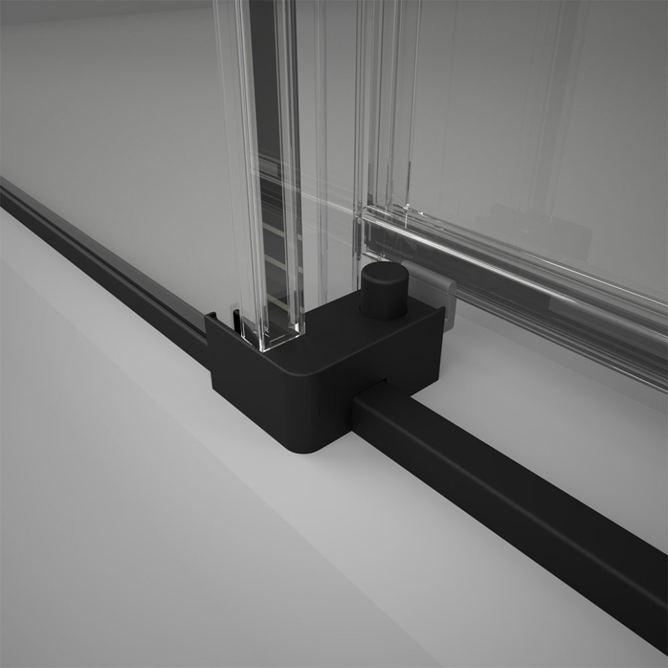 Душевой угол Veconi Rovigo RV-075B, 1400х1000х2000 черный матовый, стекло прозрачное