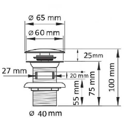 Донный клапан для раковин Ceramalux BB005MB Черный матовый