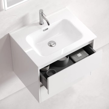 Тумба подвесная SANCOS Libra 590х450х500, c двумя ящиками оснащенными доводчиками, белый глянец , арт. LB60W