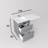 Тумба напольная STYLELINE "Даллас ЛЕОН 120", Люкс серая, PLUS с раковиной ESTETUS ЛЕОН 1200*549 левый