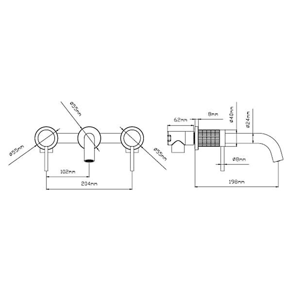 Смеситель для раковины Groove VBFW-4G1GM встраиваемый, вороненая сталь