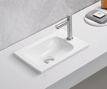 Раковина Gid N3340 71170 встраиваемая сверху белая 40.5x26x10