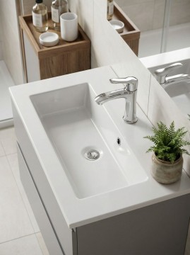 Раковина для ванной 60 см, Uperwood Aurora, белая глянцевая