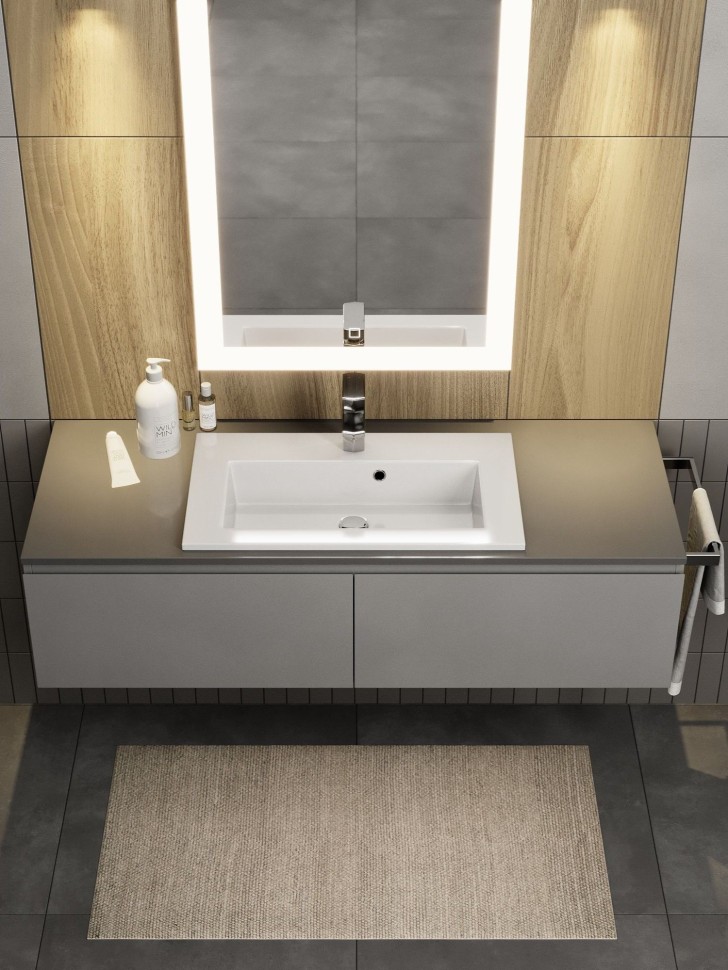 Раковина для ванной 60 см, Uperwood Aurora, белая глянцевая