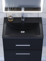 Раковина для ванной кварцевая Uperwood Foster Quartz 60х40,5х16,5 см, черная матовая, космос