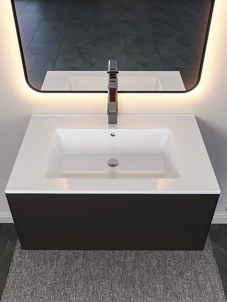 Раковина для ванной 76,5 см, Uperwood Parma Premium, белая глянцевая                     