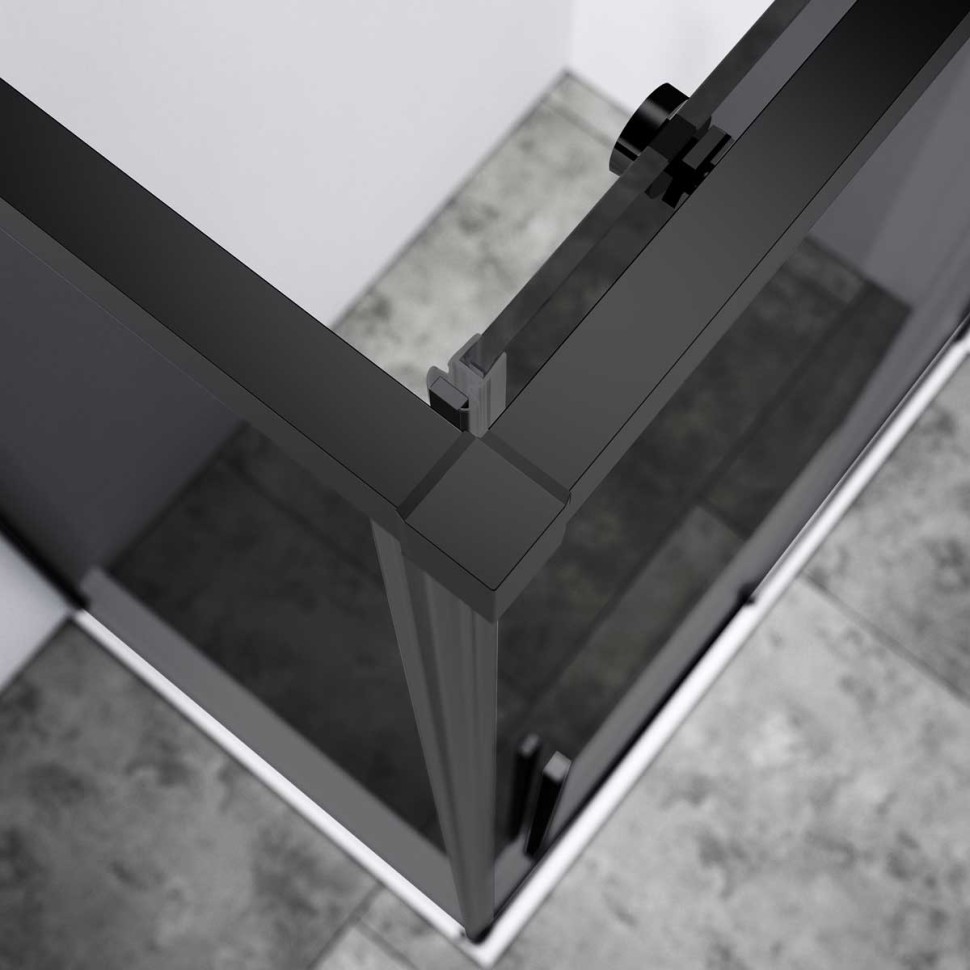 Душевой уголок Slim-N VSR-4SN9012CGB, 1200*900, черный, стекло тонированное
