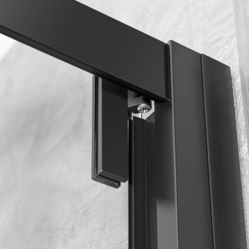 Душевой уголок Stile VSS-2ST9090CLB-L, 900*900, черный, стекло прозрачное, левый