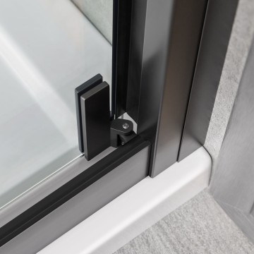 Душевой уголок Stile VSS-2ST9090CLB-L, 900*900, черный, стекло прозрачное, левый
