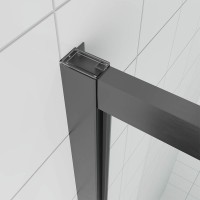 Душевая дверь Veconi Ottimo P20 GR, 1000x1900, графит брашинг, стекло тонированное матовое