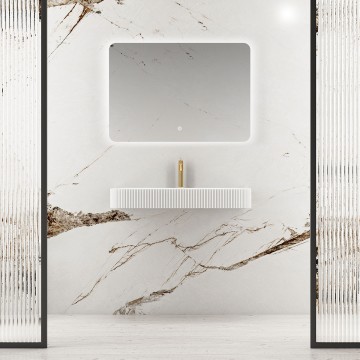 Раковина Солид Серфейс (Solid Surface) Vincea VWB-6SG90MW, 900*460*120, подвесная, цвет белый матовый