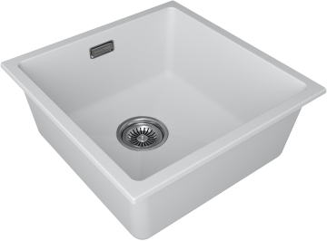Мойка LUMI 45UNI, IT-GRANIT, LU45-WH, белый, 455х460, Paulmark