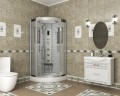 Душевая кабина Niagara Luxe NG-7715W (90x90х215) низкий поддон(15см),дверь раздвижная,стенки серебро,4 места
