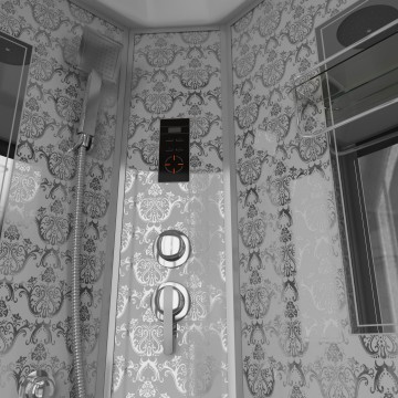 Душевая кабина Niagara Luxe NG-7715W (90x90х215) низкий поддон(15см),дверь раздвижная,стенки серебро,4 места