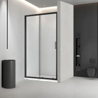 Душевая дверь Veconi Vianno VN-46B, 1250x1950, черный, стекло прозрачное