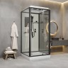 Душевая кабина Niagara Standart ST80/15Q/BL (80х80х215) квадрат,поддон 15см,распашная,проф.черный,3 места