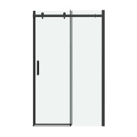 Дверь в нишу Grossman Classic 100.K33.04.140.21.00 (140х195) черный матовый,стекло прозрачное,раздвижная, 1 место