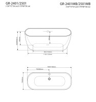 Ванна отдельностоящая Grossman Classic GR-2401 (150х75х58) цвет белый,1 место