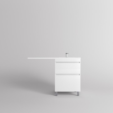 Тумба напольная STYLELINE "Даллас ЛЕОН 120", Люкс белая, PLUS с раковиной ESTETUS ЛЕОН 1200*549 правый