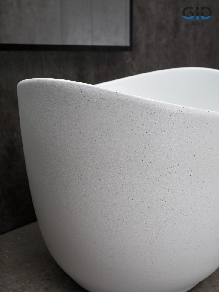 Раковина Gid N9303wg 51221 накладная белый матовый / белый графит 36x36x32