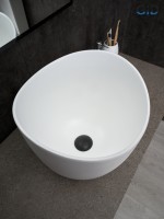 Раковина Gid N9303wg 51221 накладная белый матовый / белый графит 36x36x32